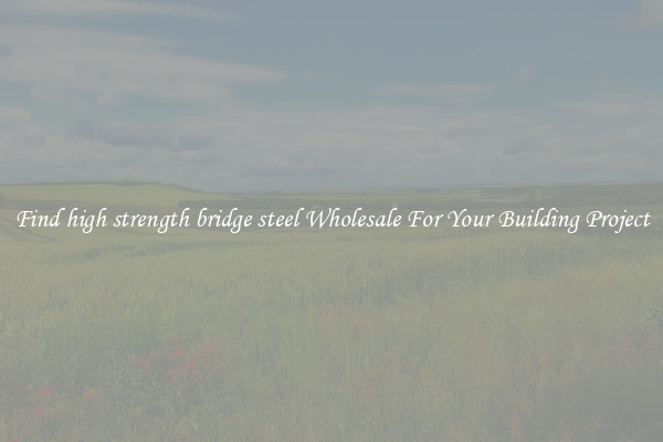 Find high strength bridge steel Wholesale For Your Building Project