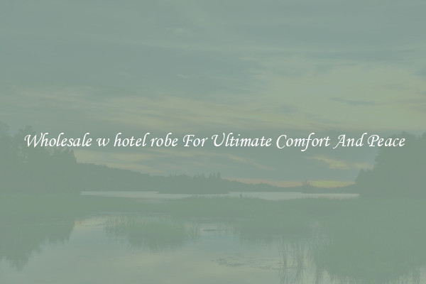Wholesale w hotel robe For Ultimate Comfort And Peace