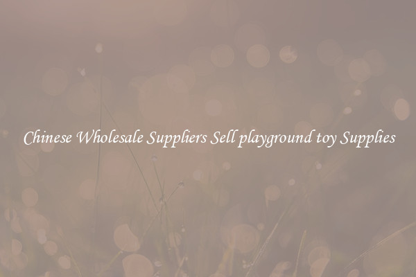 Chinese Wholesale Suppliers Sell playground toy Supplies