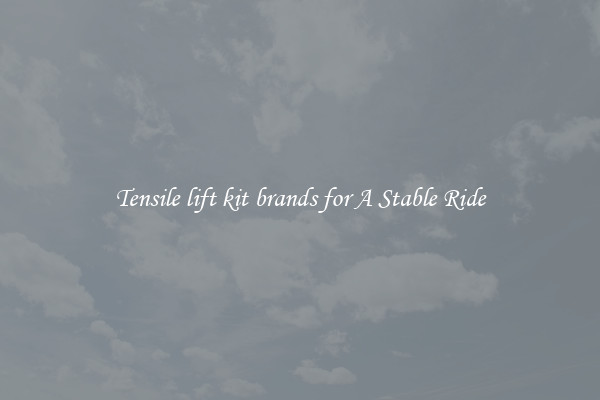 Tensile lift kit brands for A Stable Ride
